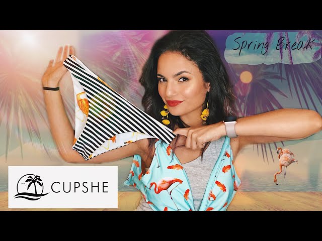 Vídeo relacionado con CUPSHE Conjunto de bikini para mujer, tirantes trenzados, con cordones, parte inferior reversible, traje de baño de dos piezas, Marrón oscuro/lunares, S
