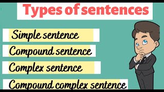 4 Types of sentences: Simple, Compound, Complex, and Compound Complex sentences in English