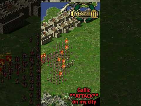 Caesar 3 Augustus Battle Action Gallic Attack live commentary #gaming #citybuilder #caesar3