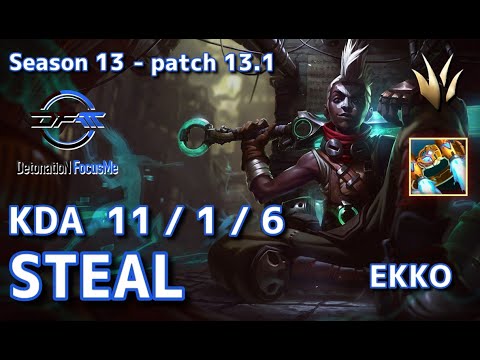 【KRサーバー/D3】DFM Steal エコー(Ekko) VS エリス(Elise) JG - Patch13.1 KR Ranked【LoL】