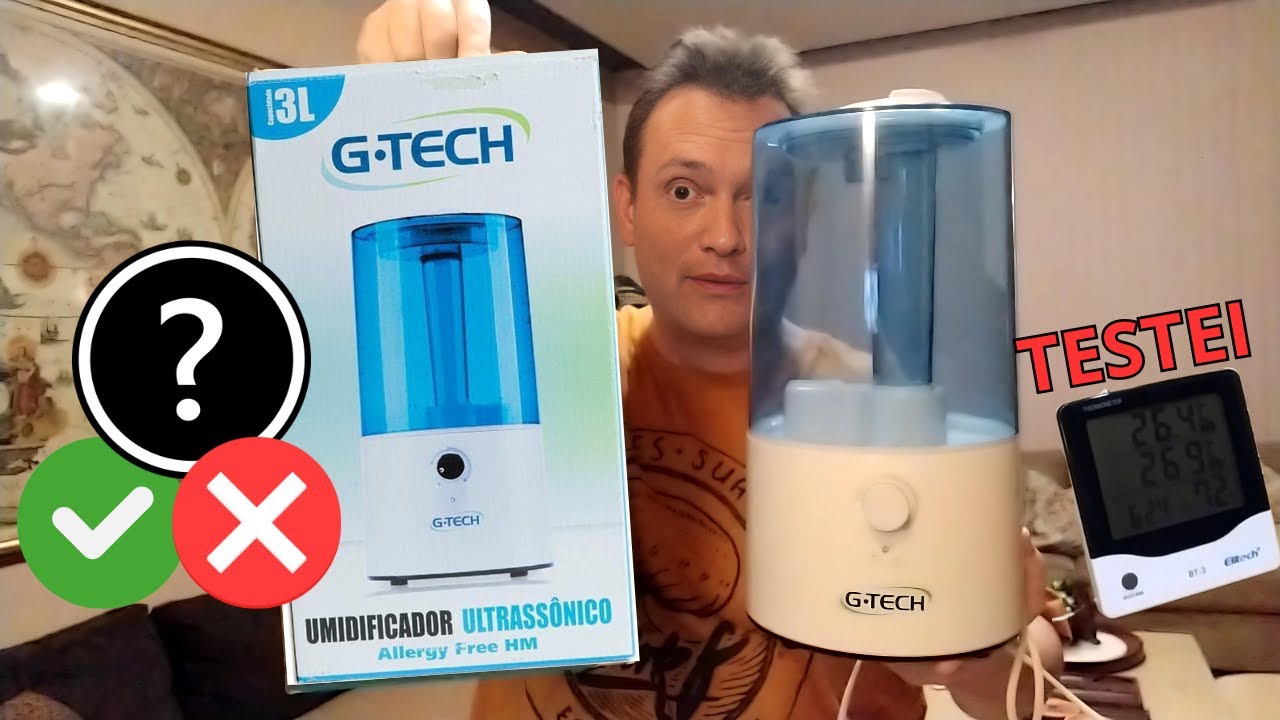Testei o umidificador de ar ultrassônico da G-TECH - modelo Allergy free HM (REVIEW E TESTES)