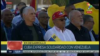 Acto en Cuba, Solidaridad con Venezuela tras ataques estadounidenses, 3 de enero de 2025