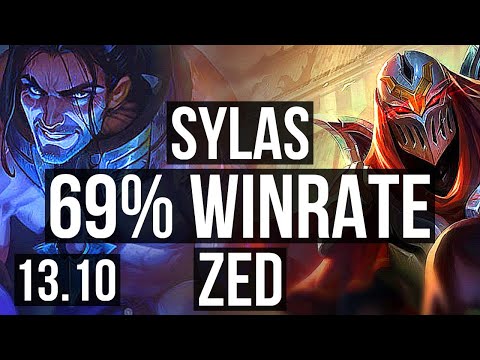 SYLAS vs ZED (MID) | 69% winrate, 12/2/6, Godlike | KR Master | 13.10