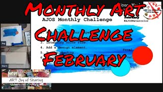 ART Joy OF Sharing LIVE Stream February Challenge #AJOSWatercolor