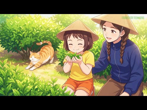 Harvesting Green Tea Leaves & Making Matcha Roll Cake | A Peaceful Kyoto Day | Ghibli Style Life