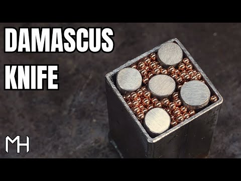 Forging a twisted Damascus Ball Bearing Canister Chefknife | Knifemaking