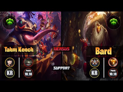 Kellin TAHM KENCH (Support) [Guardian] VS BARD - Challenger KR Patch 10.18