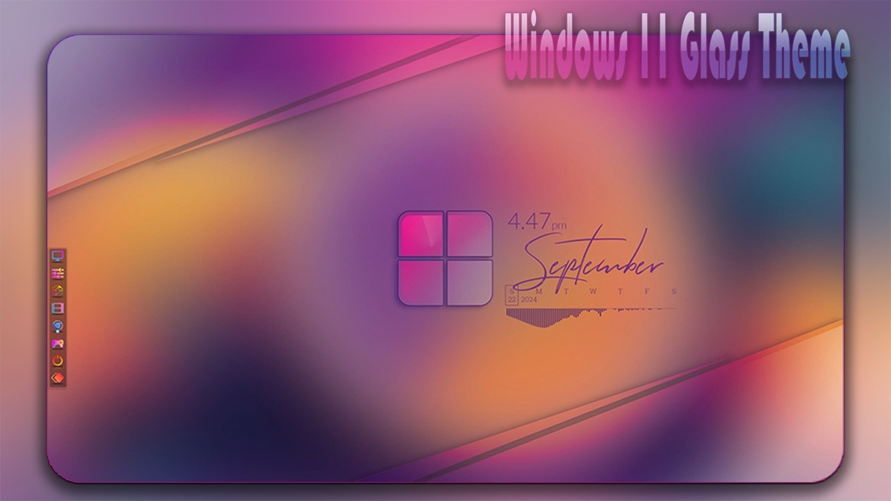 Customize Your Desktop Like a Pro in Minutes.  A glassy colorful theme for windows  11