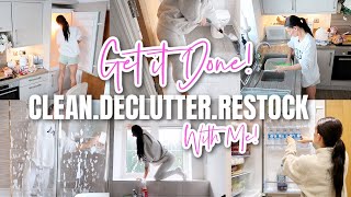 GET IT DONE! CLEAN WITH ME | Clean, Declutter, and Restock 2024