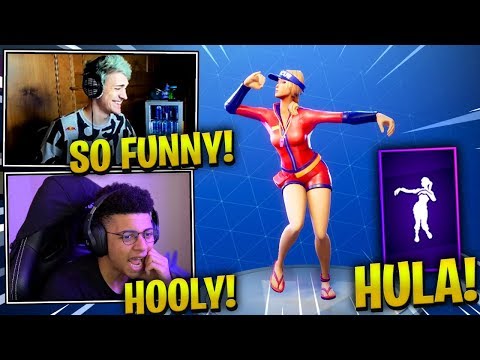 NINJA REACTS *NEW* HULA EMOTE/DANCE - Fortnite Epic & Funny Moments (Fortnite Battle Royale)