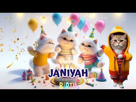 JANIYAH HAPPY BIRTHDAY SONG - HAPPY BIRTHDAY JANIYAH | Happy Birthday With Cat Names
