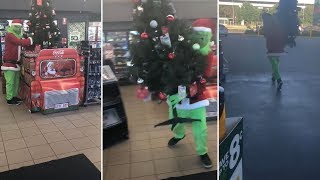Prankster Dressed As Grinch Steals Christmas Tree