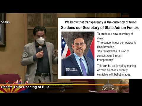 AZ Senate Vote Passes 16/13 -SOS Fontes says "SB1324 would help restore trust in election’s process"