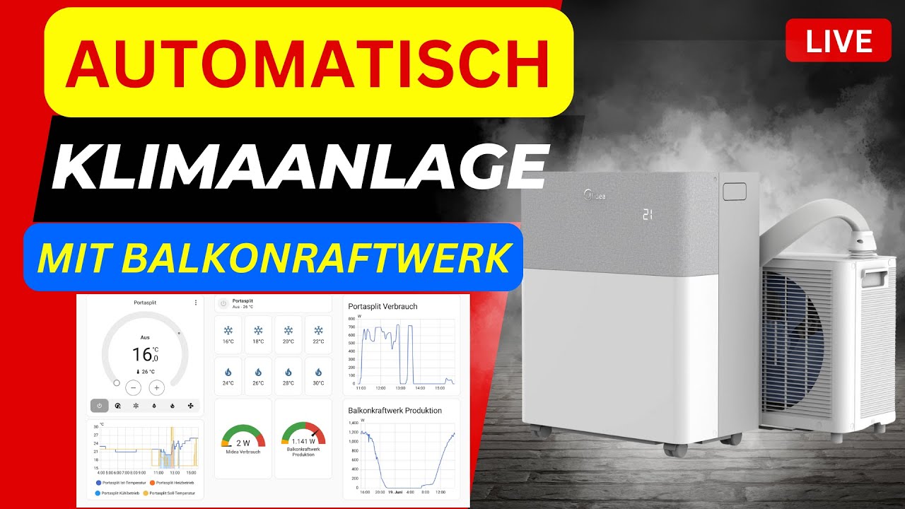 Klima mit Balkonkraftwerk - Automatisch an und aus