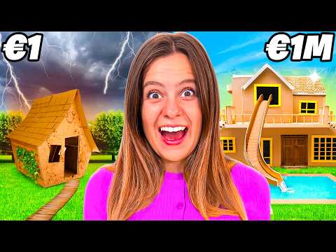 WE LIVE IN A €1 CARDBOARD HOUSE vs. €100,000 WITH ALL OUR FRIENDS!📦