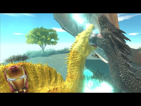 IRON MAN SPINOSAURUS DEATH FALL - Animal Revolt Battle Simulator