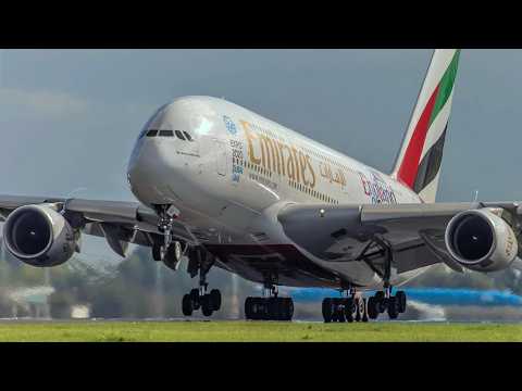 200 planes in 2 Hours ! Amsterdam Schiphol Airport 🇳🇱 Plane Spotting - RUSH HOUR, Heavy landing