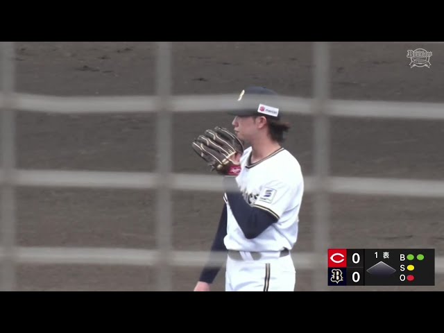 【ファーム】逆をついた!! バファローズ・片山楽生  流れるような牽制でアウトを奪う!! 2025年9月14日 オリックス・バファローズ 対 広島東洋カープ