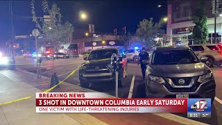Three injured, one critically, after downtown Columbia shooting early Saturday, suspect in custody