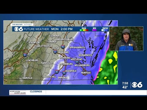 Virginia snow update at 8 a.m.