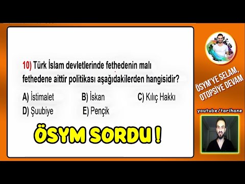 2) Türk İslam Devletleri Soru Çözümü - KPSS Tarih 2024
