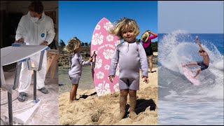 Shaping my Girls a Surfboard out of a Broken Longboard
