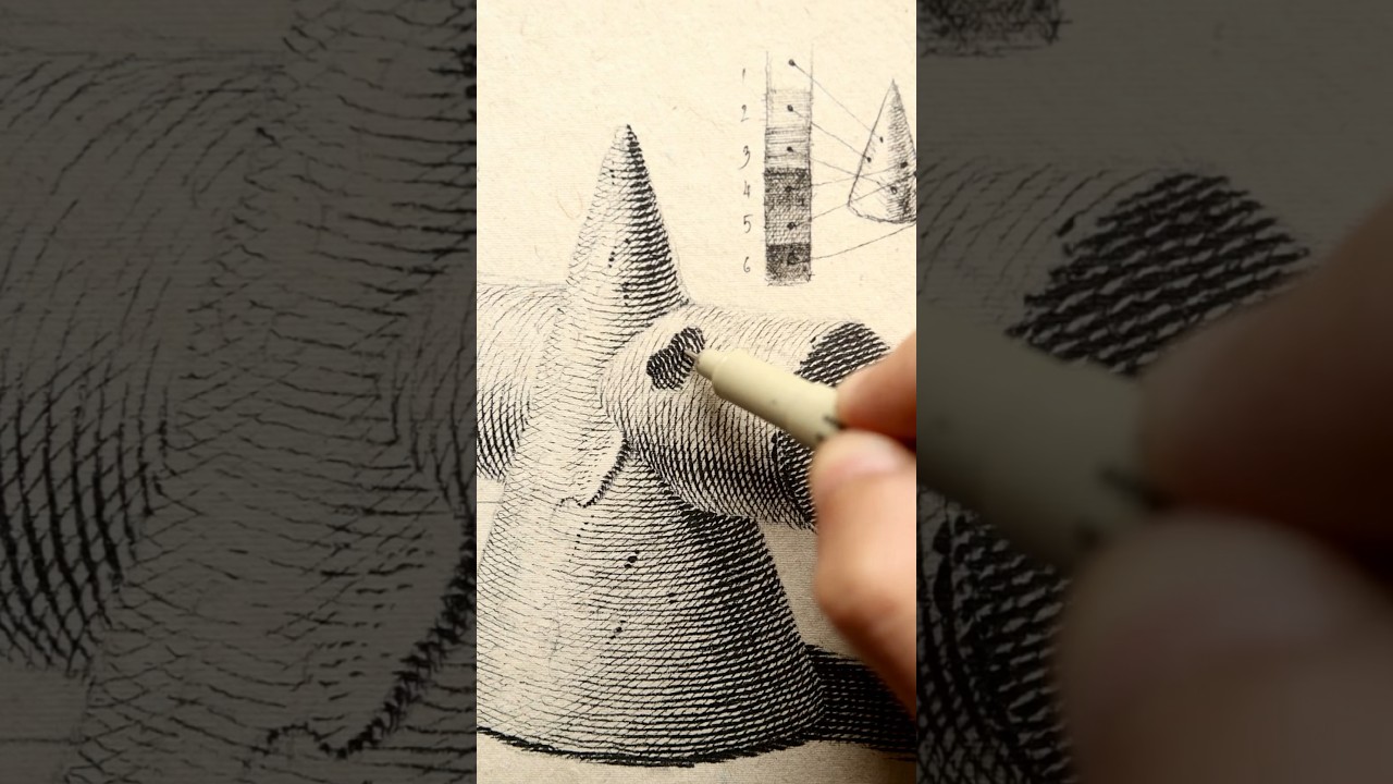 Drawing a Basic Form with “Engraving” Style #art #drawing #ink #inkdrawing #illustration