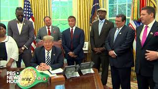 WATCH: President Trump posthumously pardons boxer Jack Johnson