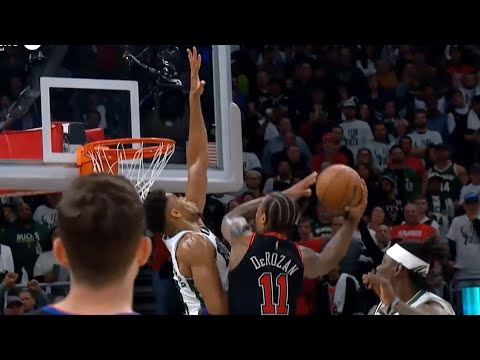 DeMar DeRozan tough bucket on Giannis to win game 2 vs Bucks