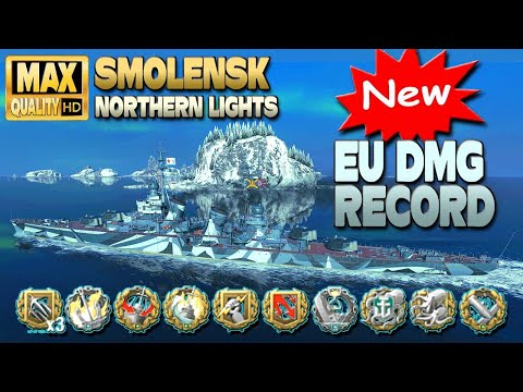 Cruiser Smolensk: EU RECORD, 447k on map Northern Lights - World of Warships