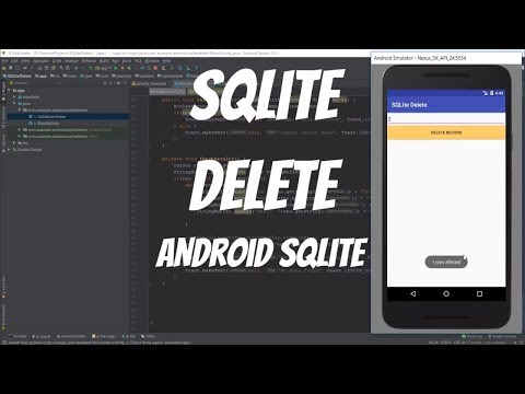 Android Sqlite Tutorial 64 Sqlite Delete