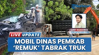 Mobil Dinas Inspektorat Dharmasraya Tabrak Truk hingga Hancur di Sijunjung Diduga Microsleep