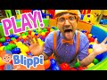 Blippi Learns And Plays At The INDOOR PLAYGROUND Fun Toys Colors Educational Videos For Kids