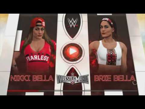 WWE 2K17 : Nikki Bella VS Brie Bella (Fall Count Anywhere)