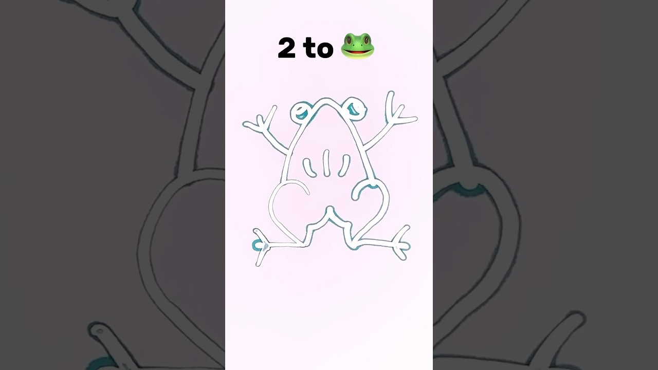 Draw 2 to Frog 🐸 easy drawing step by step ideas for kids #easydrawing #kids #frog #stepbystep