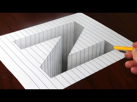 Drawing N Hole in Line Paper - Step by Step 3D Trick Art