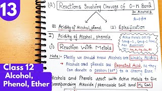 13) Reaction of Alcohol, Phenol with metals| Reactions of Alcohols breaking O-H bond Class12 #neet