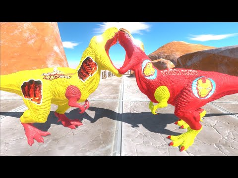 ONE PUNCH MAN T REX MOUNTAIN DEATH FALL - Animal Revolt Battle Simulator