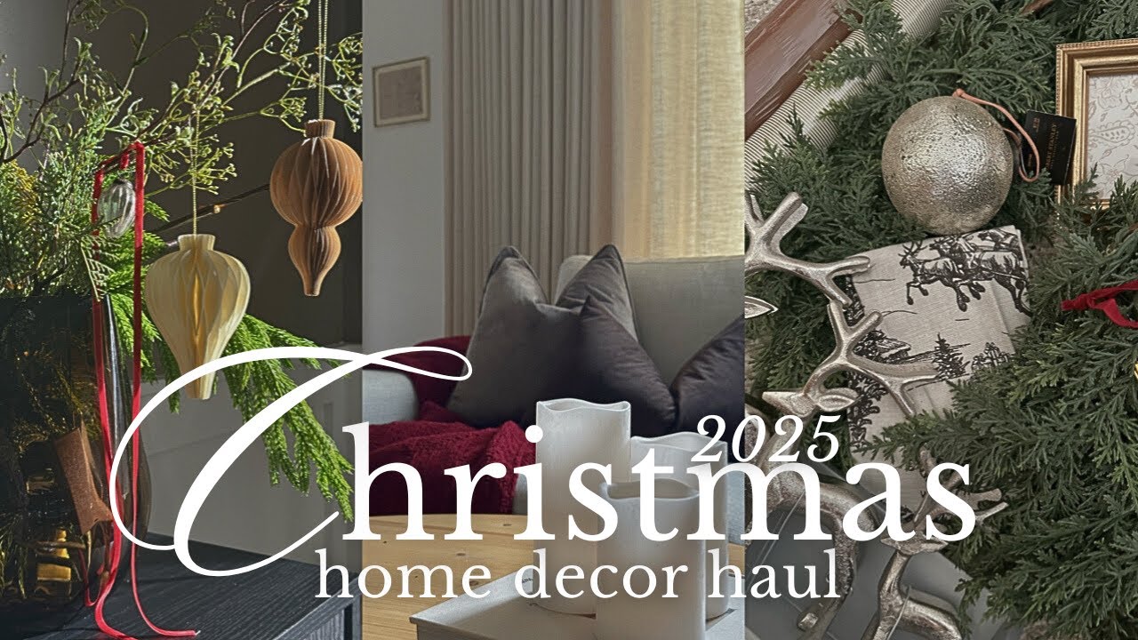 2025 CHRISTMAS HOME DECOR HAUL || WARM COZY COLLECTED || NEUTRALS WITH A TOUCH OF WINE RED