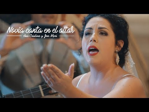 Novia canta en el altar pasodoble con letra dedicada.  Ana Cristina y Jose Mari