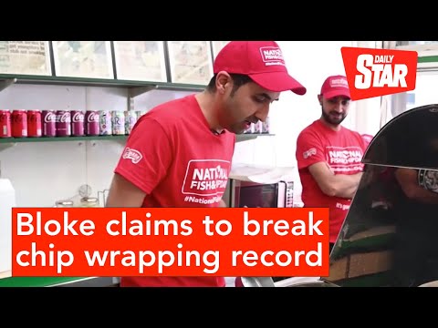 Bloke claims to break chip wrapping record