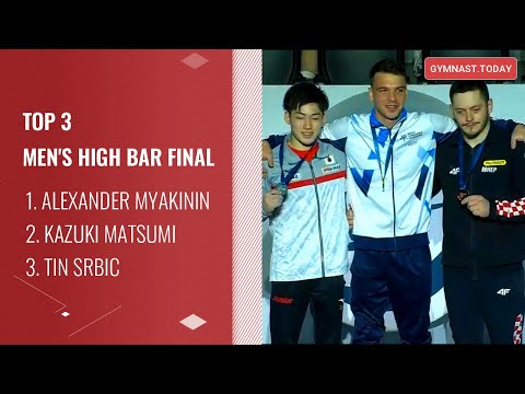 Top 3 in Men's High Bar Final - 2023 Baku Gymnastics Apparatus World Cup