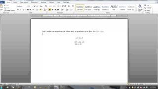 Resource- Word Equation Editor Basics
