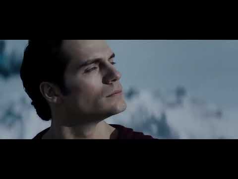 Man of Steel 2013 trailer frame with Superman flying above Metropolis
