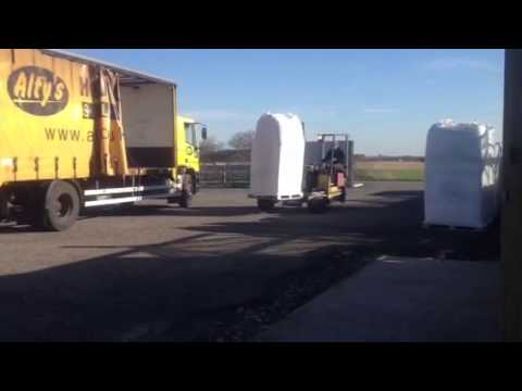 Professional mixed compost being delivered