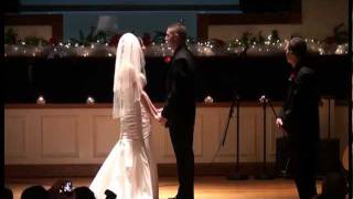 Groom Sings to Bride, "I Cross My Heart"