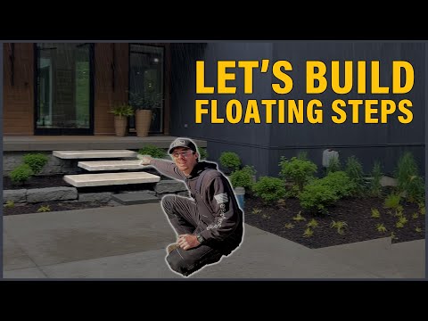 Let's Build Floating Stairs concrete steps with steel supports