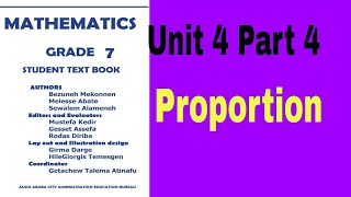 Grade 7 Mathematics 4#4 Proportion