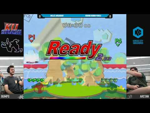 Jayhawk Arcadian 2018 SSBM - Bumps (Jigglypuff) Vs. ArcTangent (Sheik, Yoshi) - Pools