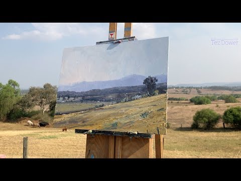 Australian Landscape Painting, Golden Summer Haze